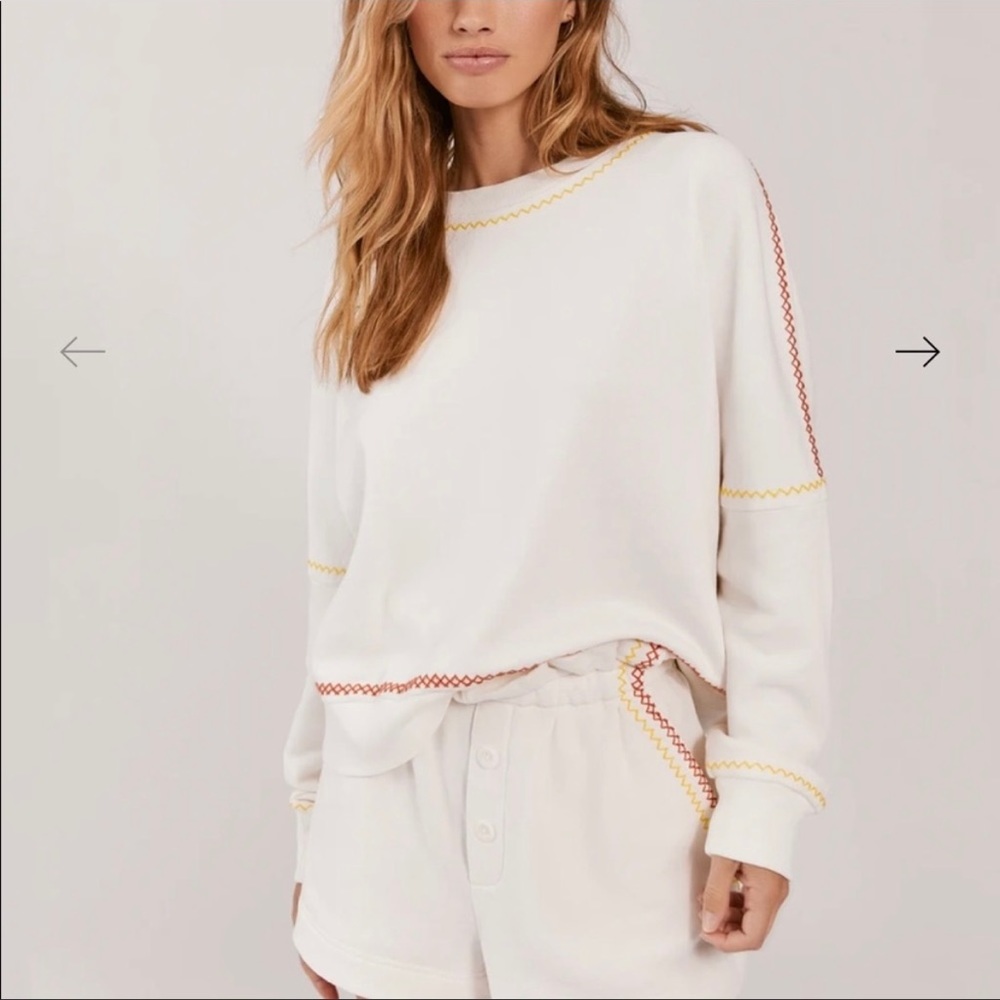 something navy dollie embroidered sweatshirt